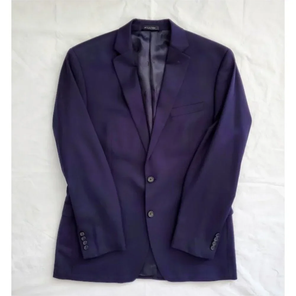 Ralph Lauren Wool Navy Two-Button Blazer Sport Coat Jacket Size 43L Old Money